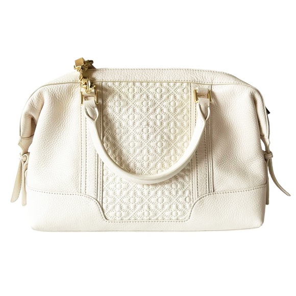 Tory Burch Bryant Satchel Quilted Leather Bag in Ivory - Picture 3 of 13